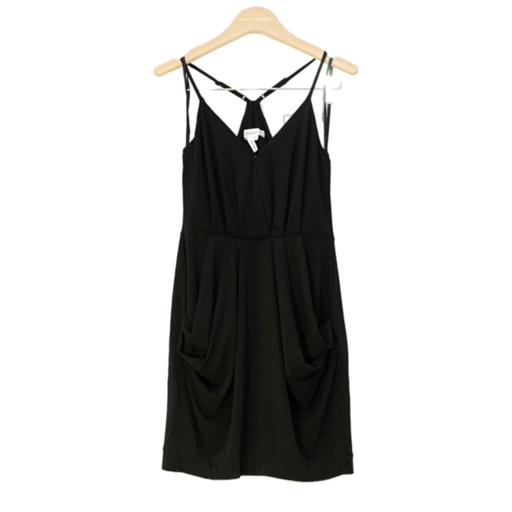 BCBGeneration - Sleeveless Mini Dress with Drape Pleat Detail in Black / Size XS